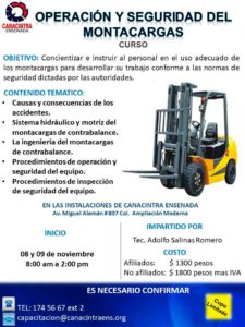 Operación y seguridad del montacargas